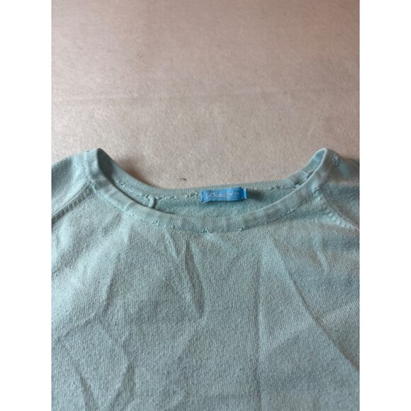 J.McLaughlin Womens Light Blue Long Sleeve Sweater Medium Cotton Blend - Picture 3 of 12